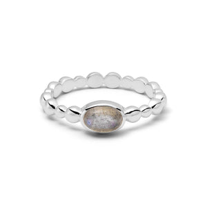 Healing Stone Bobble Ring Sterling Silver