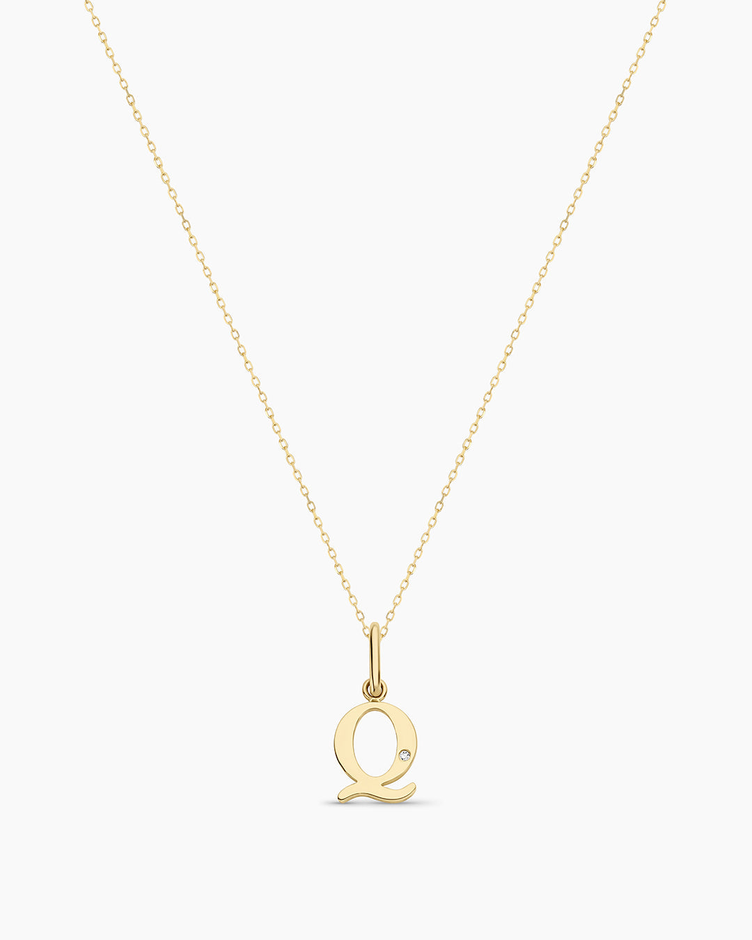 Diamond Vintage Alphabet Charm Necklace