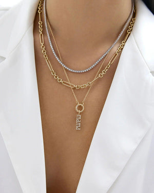 Stunning Diamond Mama Pendant - A Cherished Gift for Moms.