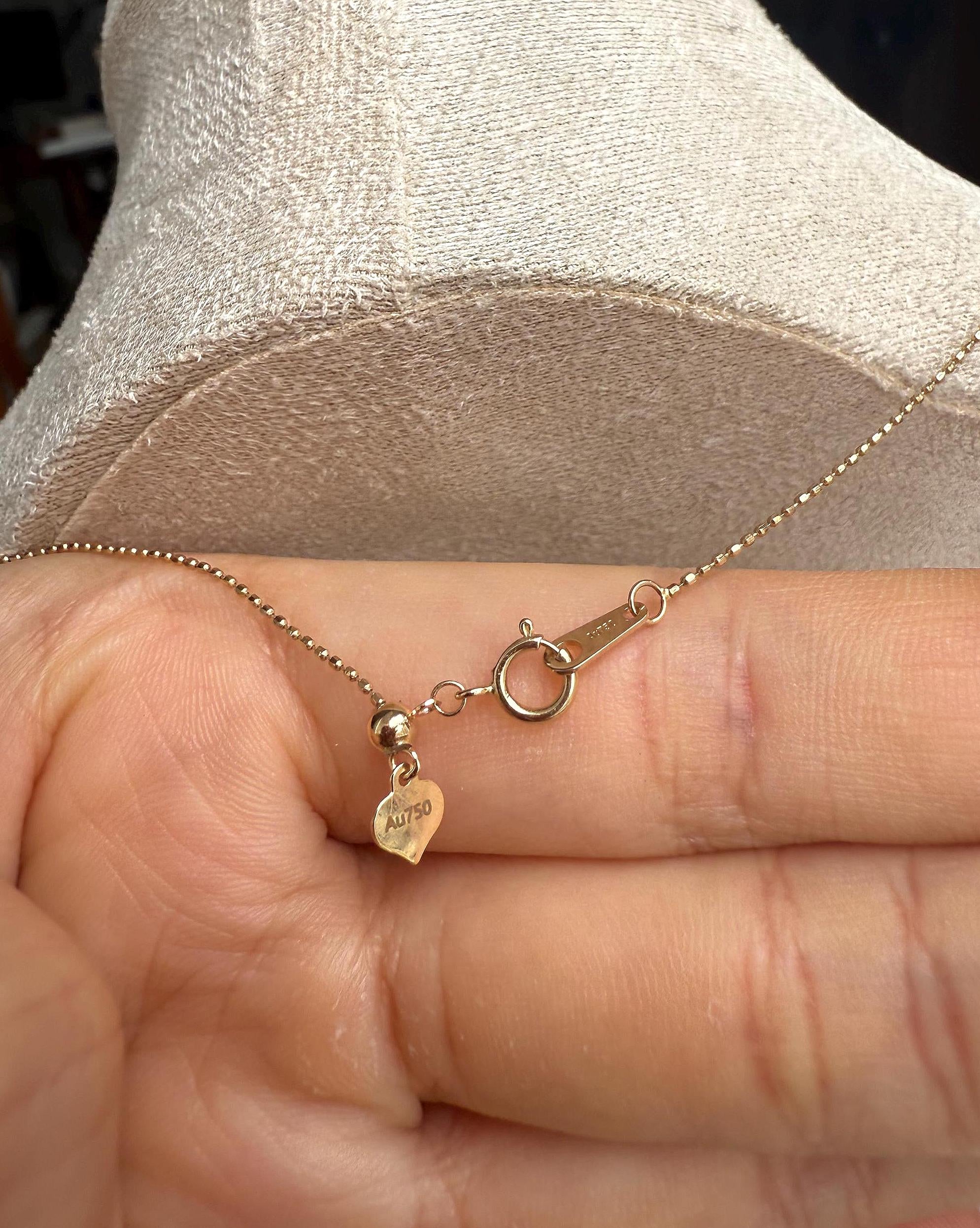 18K Solid Gold Pierced Diamond Necklace｜0.25Ct Pierced Diamond Choker｜Drilled Lab Diamond Pendant｜Delicate Fine Jewellery