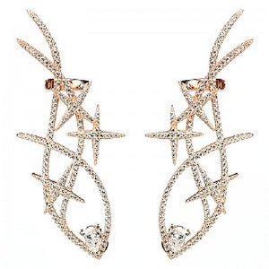 Sterling Silver Cubic Zirconia Shooting Star Ear Cuff Climbers