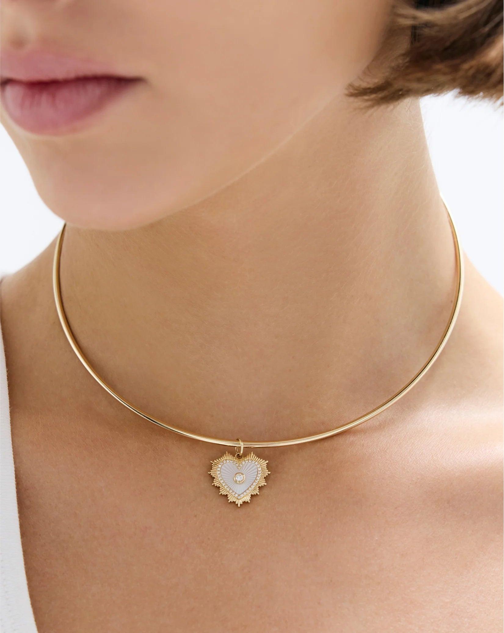 Stunning Mother of Pearl Heart Pendant - Embrace Elegance and Love.