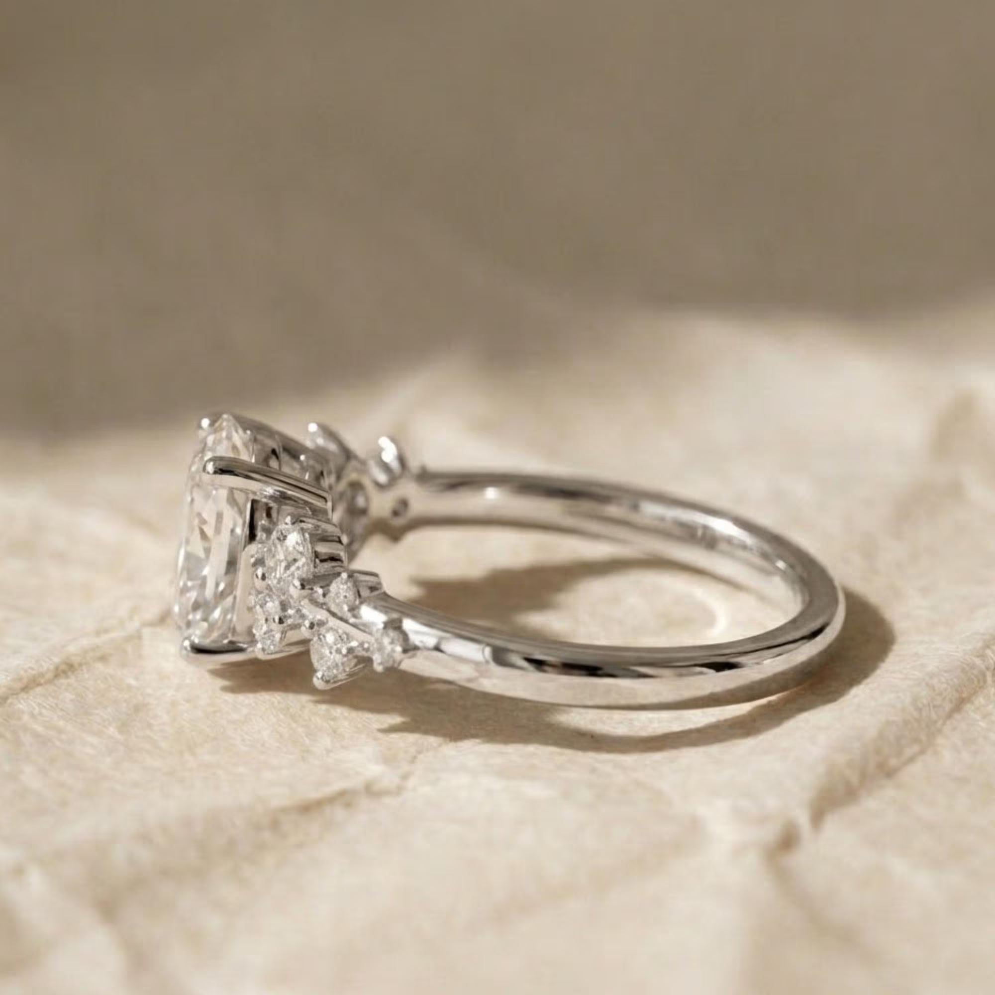 Travel Ring Oval Cut IGI Certified Lab Grown Diamond Engagement Ring, 3.00 CT Solitaire Diamond Ring, 14K Solid Gold, Anniversary Ring Gift