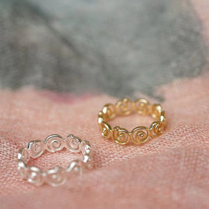 Spiral Band Ring 18Ct Gold Plate