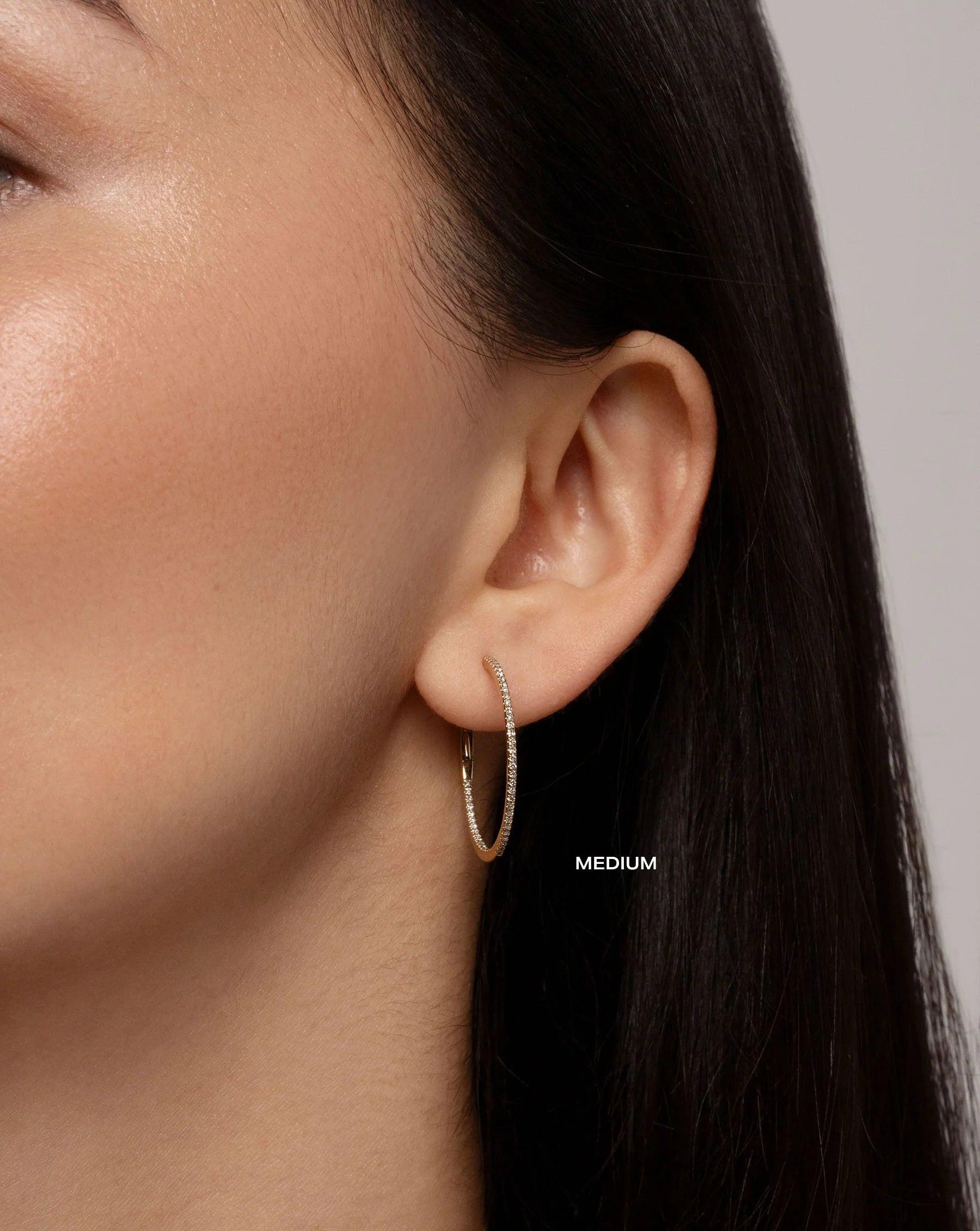 Sparkling Diamond Hoop Earrings.