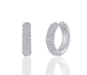 Cubic Zirconia Sterling Silver Ear Cuff: Non Pierced Domed Wrap