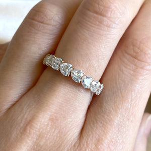 18K Gold Heart Lab Grown Diamond Eternity Band: Anniversary Ring