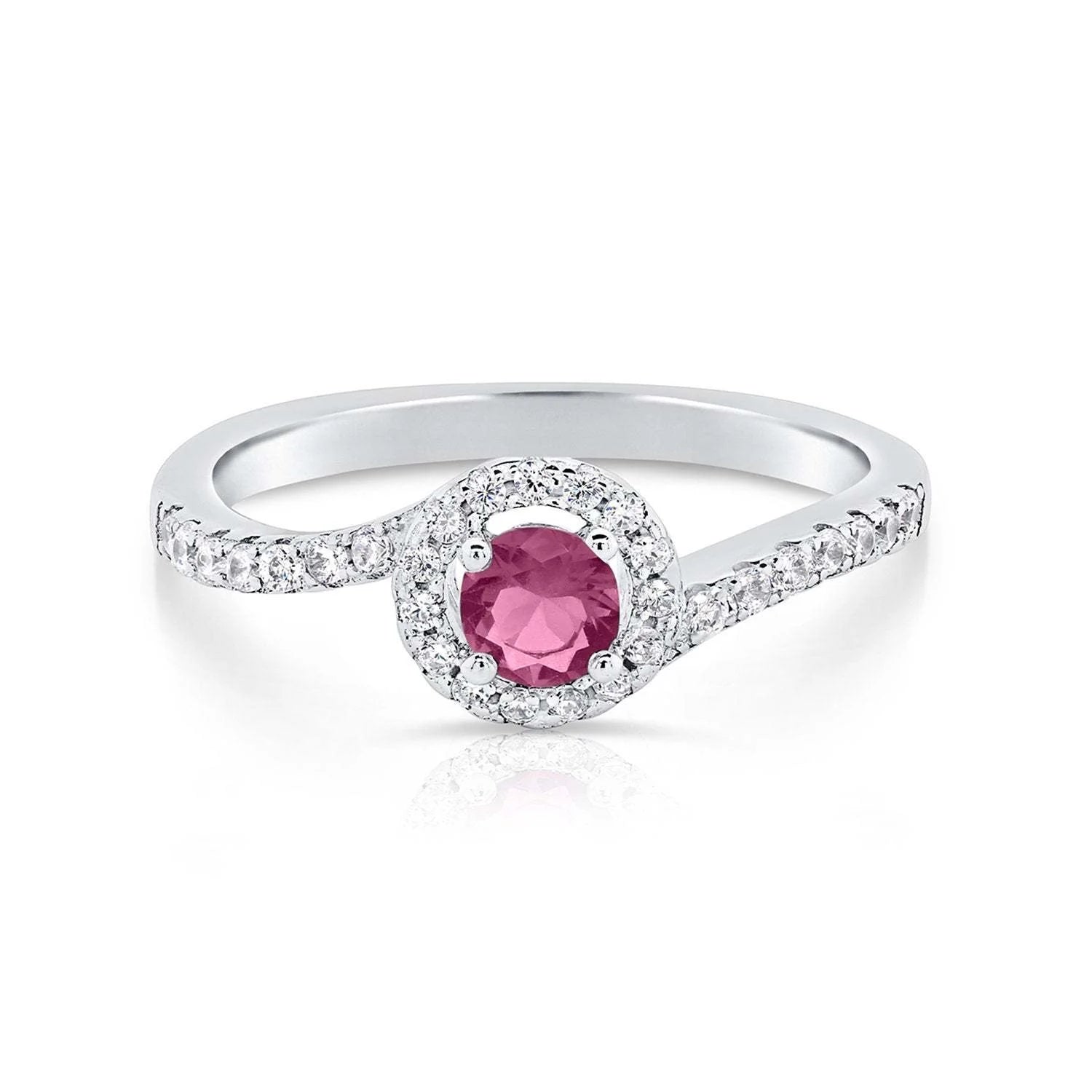 CZ Solitaire Birthstone Ring, Engagement Style In