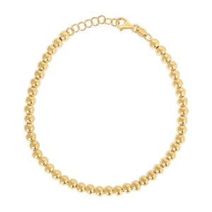 14K Gold 4Mm Ball Bead Bracelet
