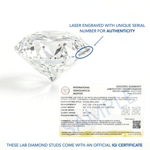 14K Gold Lab Diamond Stud Earrings, 1.50Ctw, with Screw Backs