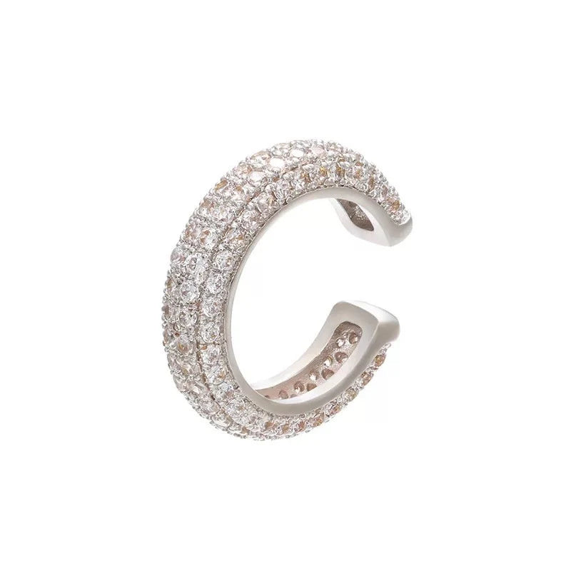 Pave Earcuff, Micro Pave Earcuff, Diamond ZC Ear Cuff, Gold, Silver, Pink, Purple, Blue Earcuff Hoop, Huggie Ear Cuff, No Piercing