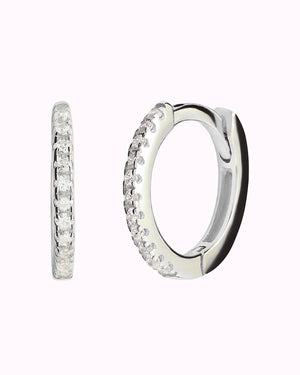 Dainty & Minimalist Pave CZ Huggie Hoop Earrings
