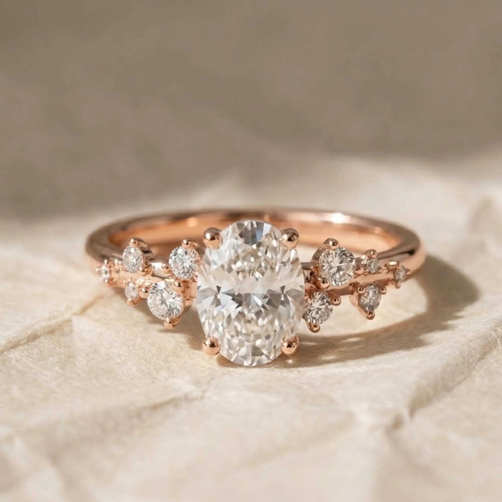 Travel Ring Oval Cut IGI Certified Lab Grown Diamond Engagement Ring, 3.00 CT Solitaire Diamond Ring, 14K Solid Gold, Anniversary Ring Gift