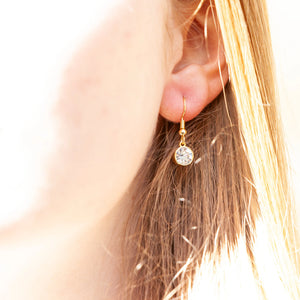 April Diamond Drop Earrings, Bohemian Crystal, Gold or Silver, French Hooks
