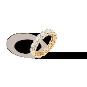 Lab Grown White Sapphire Trillion Eternity Ring NikNenz™ Premium Gold & Diamonds