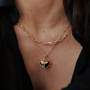 Shrimps Chubby Heart Necklace 18Ct Gold Plate