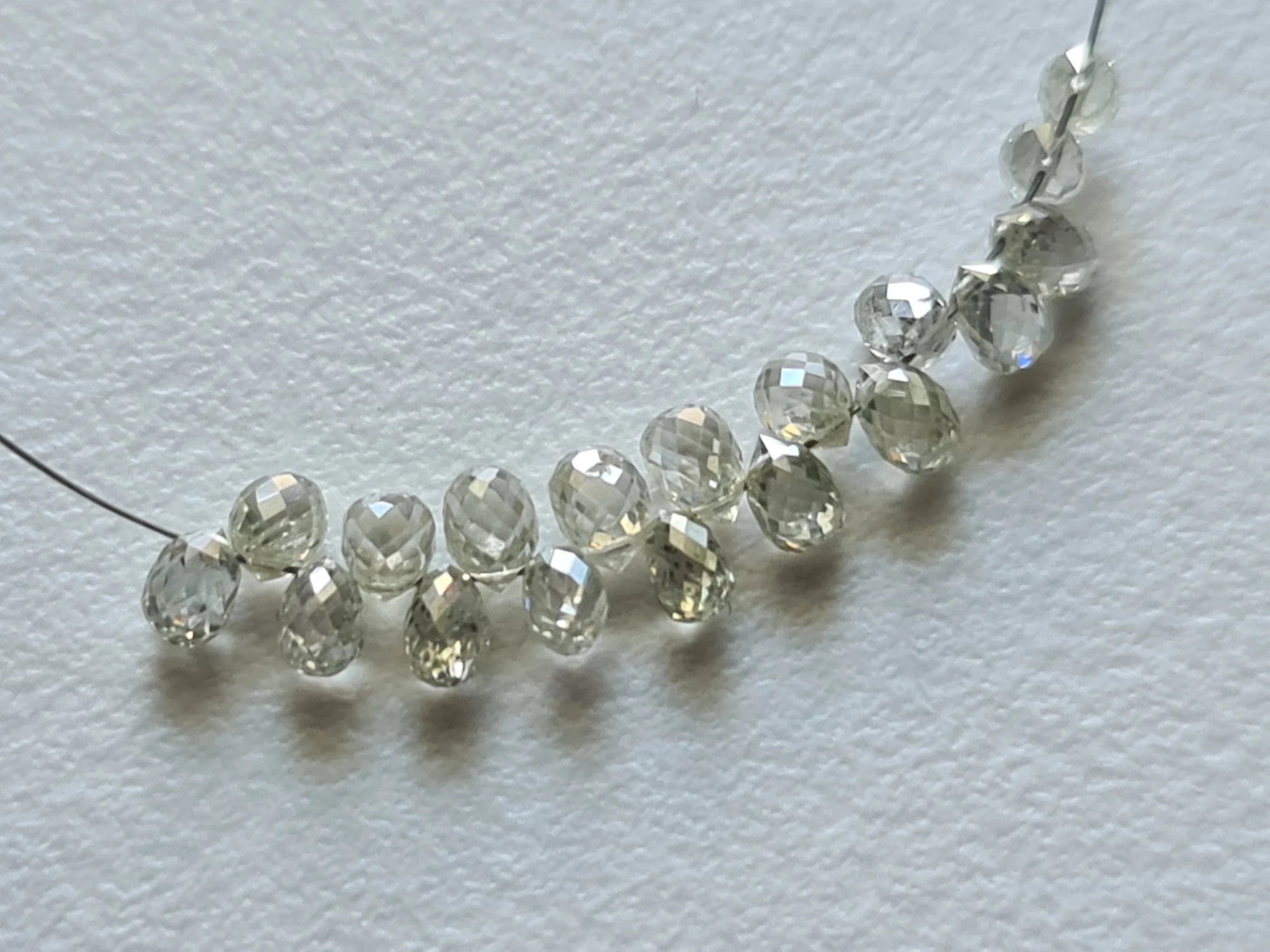 2.4X1.7Mm-3.2X2.5Mm Clear White Diamond Drop, Sparkling Clear White Faceted Diamond Tear Drops, Diamond Drops (1Pc to 2Pcs Option)-Ppsk12