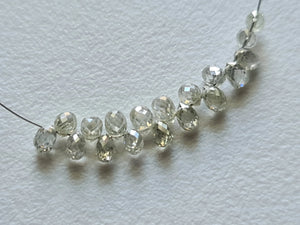 2.4X1.7Mm-3.2X2.5Mm Clear White Diamond Drop, Sparkling Clear White Faceted Diamond Tear Drops, Diamond Drops (1Pc to 2Pcs Option)-Ppsk12