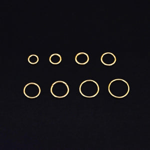 Elegant 14K Solid Gold Hinged Huggie Hoop Earrings & Nose Ring for Cartilage, Tragus, Helix, and Conch Piercings - Available in 16G & 18G.