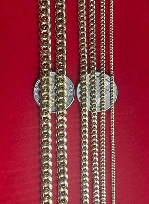 14K Real Gold Miami Cuban Link Chain Necklace 2Mm - 6.8Mm Inches Real 14K Yellow Gold,Man Gold Chain,Ladies Gold Chain, 14K Gold Chain