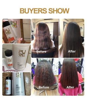 Professional Keratin Hair Treatment Cream Repair Damaged Hair Straightening Smoothing Soft Purifying Shampoo Set Hair Care