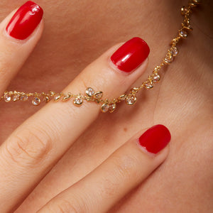 ECRIN | Dainty round Diamond Dangle Necklace, Diamond Station Bezel Necklace