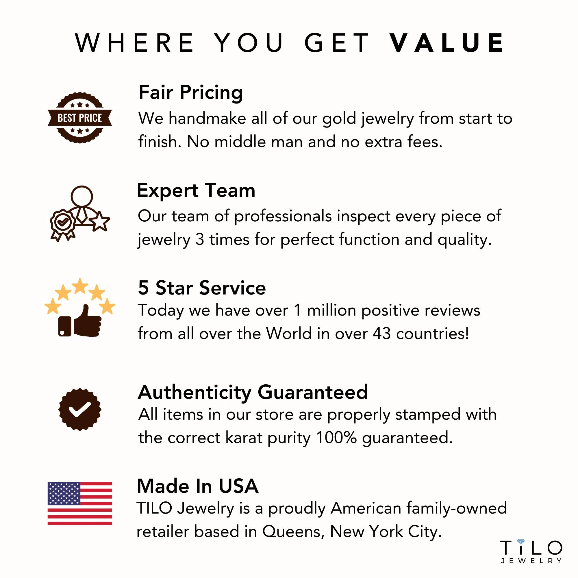 14K Yellow Gold Lab Diamond Stud Earrings, CVD Brilliant-Cut Diamond Studs, Martini 3-Prong Set Studs, with Secure Screwbacks, by TILO