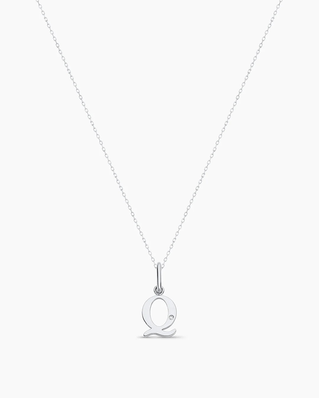 Diamond Vintage Alphabet Charm Necklace