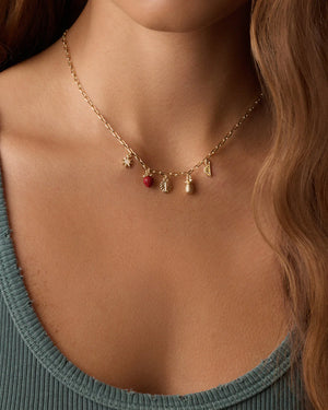Summer Mini Charm Necklace NikNenz™ Premium Gold & Diamonds