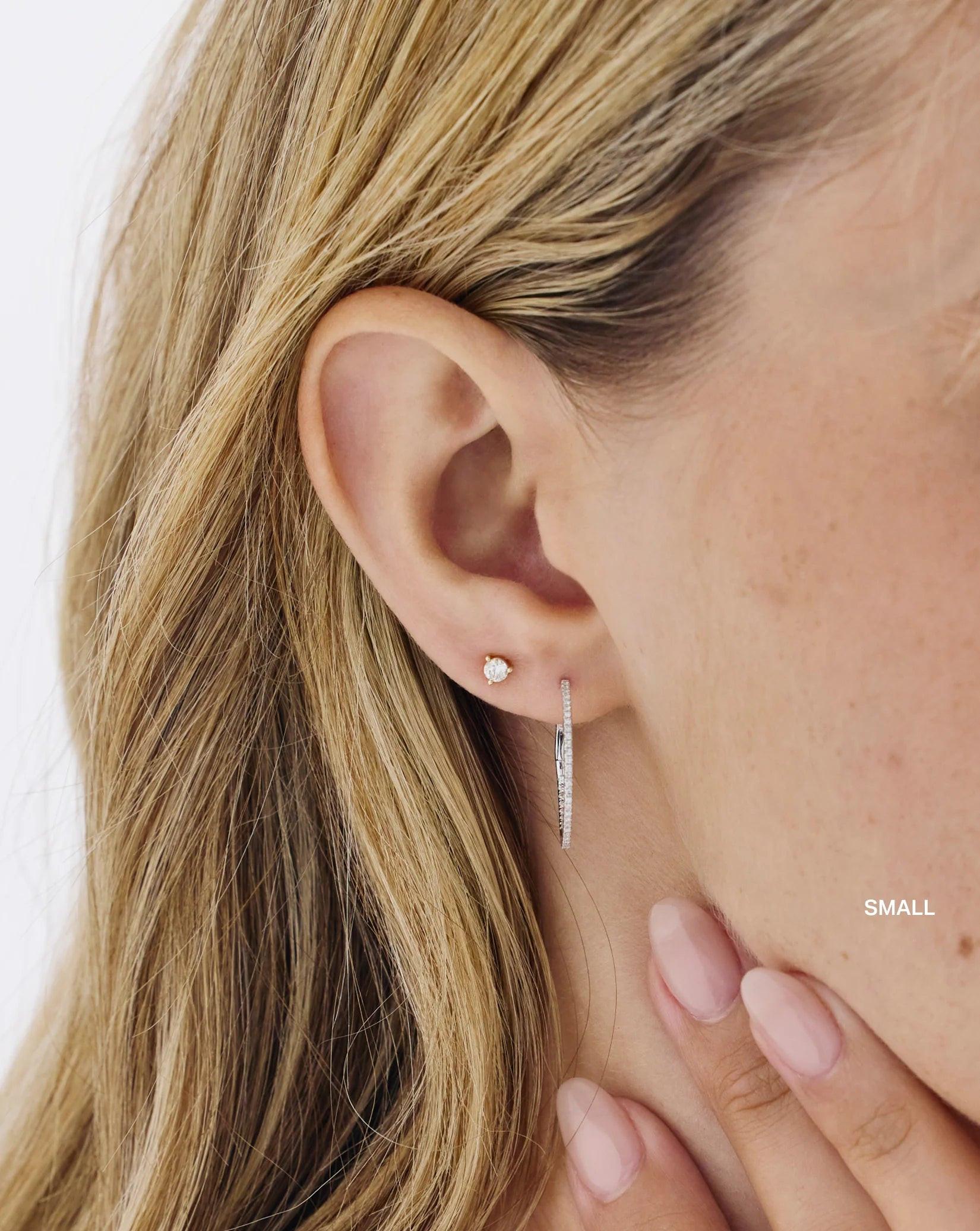 Sparkling Diamond Hoop Earrings.