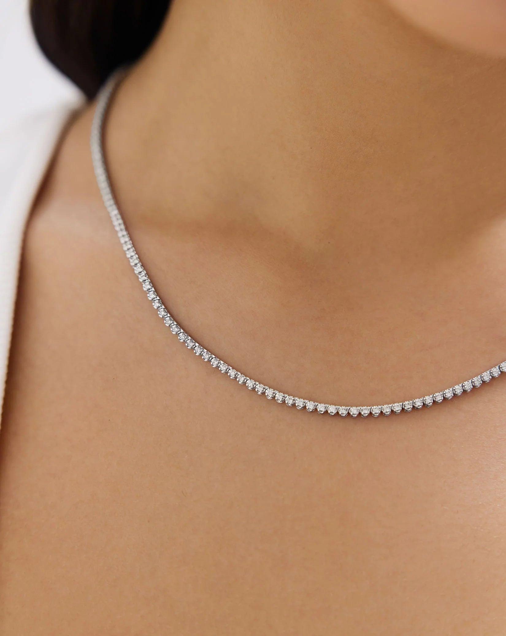 Elegant Mini Diamond Tennis Necklace - Timeless Sparkle for Every Occasion.