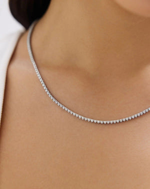 Elegant Mini Diamond Tennis Necklace - Timeless Sparkle for Every Occasion.