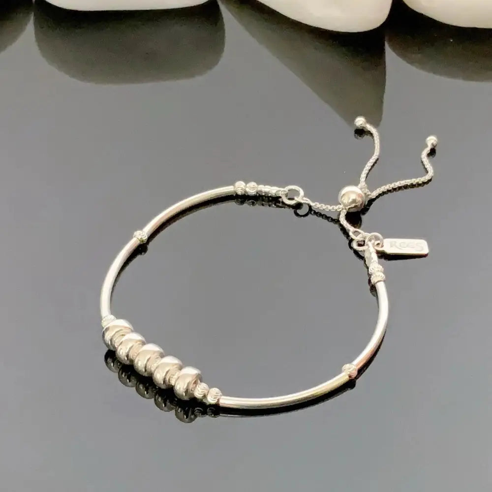 50th Birthday Elegance: Adjustable 925 Sterling Silver Statement Bracelet for Women.