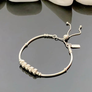 50th Birthday Elegance: Adjustable 925 Sterling Silver Statement Bracelet for Women.
