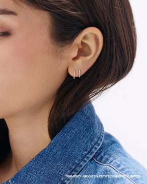 Sparkling Diamond Huggie Earrings for Effortless Elegance.