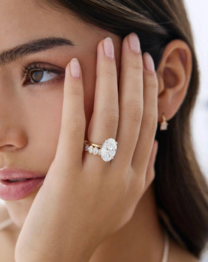 Stunning 5.63ct Oval Lab Diamond with Whisper Thin® Hidden Halo - A Perfect Elegance.