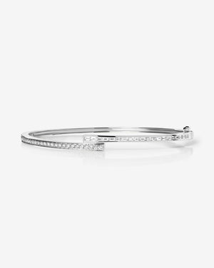 Elegant Baguette and Round Diamond Wrap Bangle.