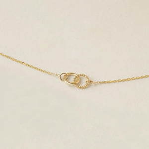 Elegant 14K Solid Gold Interlocking Circle Bracelet - Dainty Connection Jewelry Gift for Her.