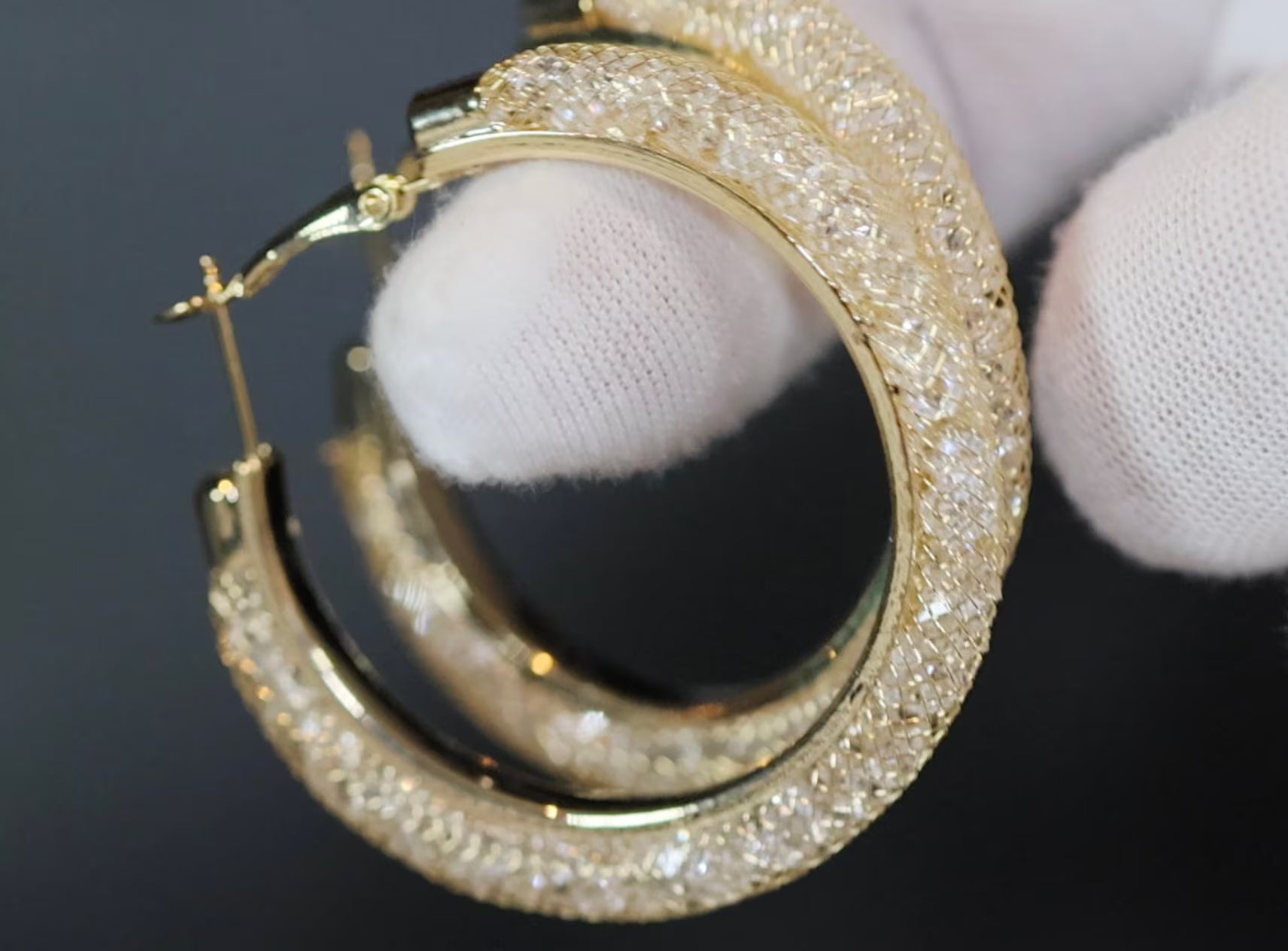 Diamond Hoop Earrings | Hoop Earrings | Womens Big Diamond Earrings | Silver Hoop Earrings with Diamonds | Womens Hoop Earrings | Earrings