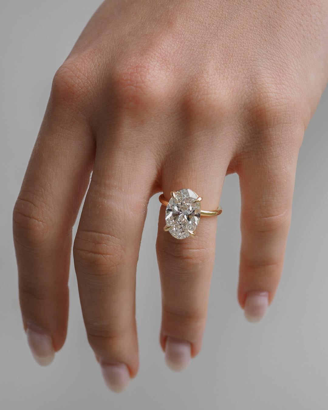 Oval Moissanite Engagement Ring, 14K Gold Solitaire Wedding Ring, Anniversary Ring for Her, Promise Ring, Bridal Set Ring, Rings for Women