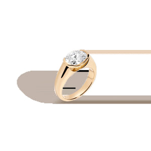 2Ct Oval Lab Grown Diamond Floating Signet Ring NikNenz™ Premium Gold & Diamonds