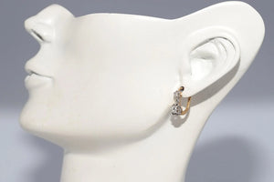 Antique Circa 1920S 18K Gold Art Deco Natural Diamond Decorated Earring