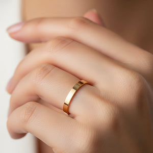 14K Yellow Gold Classic Wedding/Engagement Band Ring, 3Mm Thin