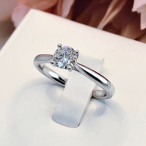 0.5Ct Diamond Engagement Ring, Solitaire Certified Moissanite Diamond Ring, Gold Simple Engagement Ring, Promise Ring, Anniversary Ring