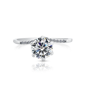 CZ Diamond Promise Ring in Sterling Silver - A Dazzling Gift for Her, Perfect for Anniversaries & Romantic Moments.