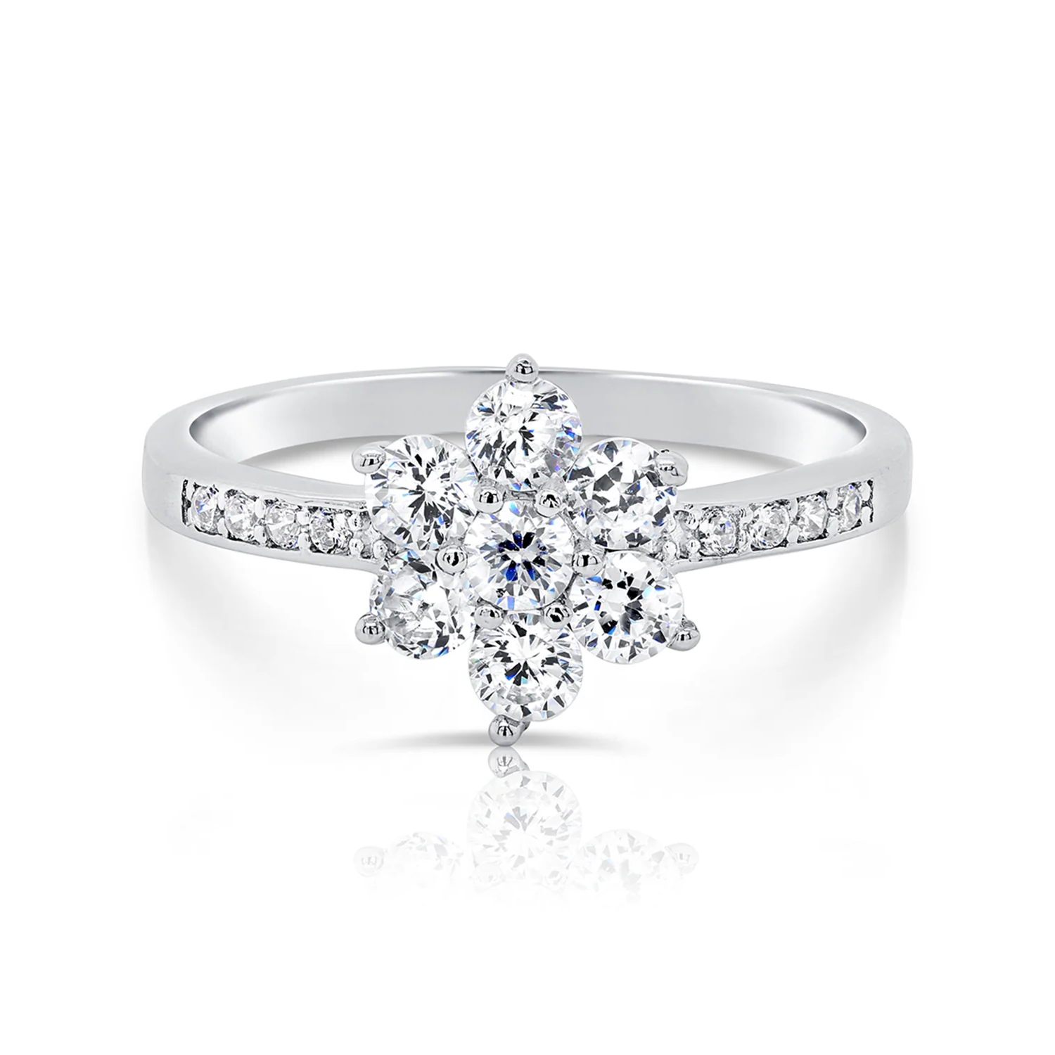 Dainty CZ Flower Ring in Sterling Silver – Perfect Gift for Birthdays & Everyday Elegance.