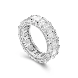 Stunning Gold Plated CZ Baguette Eternity Ring – Perfect Timeless Gift for Anniversaries & Everyday Elegance.