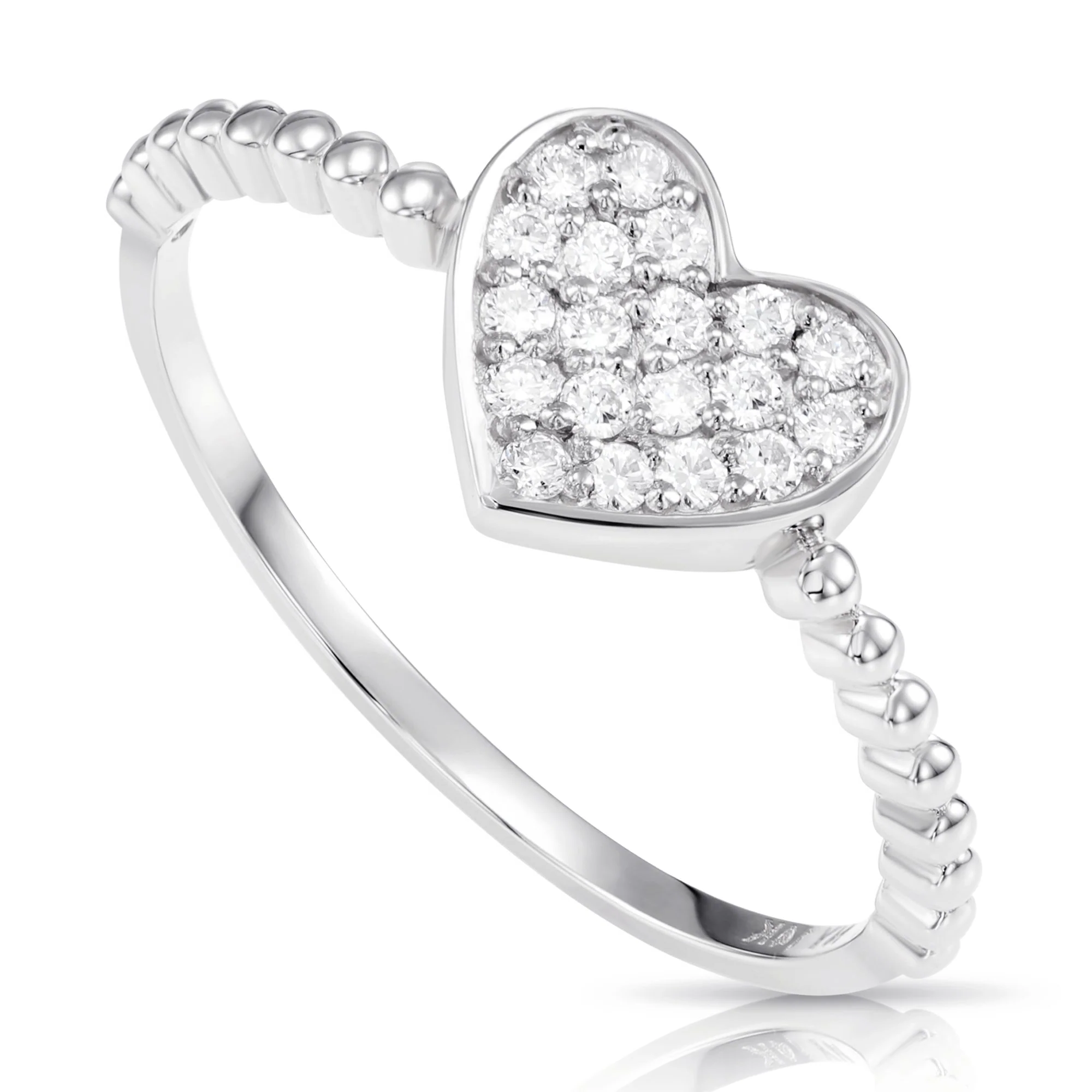 14K Gold Diamond Heart Ring - 0.17Ctw Elegant Love Gift for Her, Perfect for Anniversaries & Everyday Glamour.