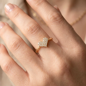 Stunning 14K Yellow Gold Diamond Heart Ring 0.31Ctw – Perfect Romantic Gift for Her, Anniversaries & Everyday Elegance.