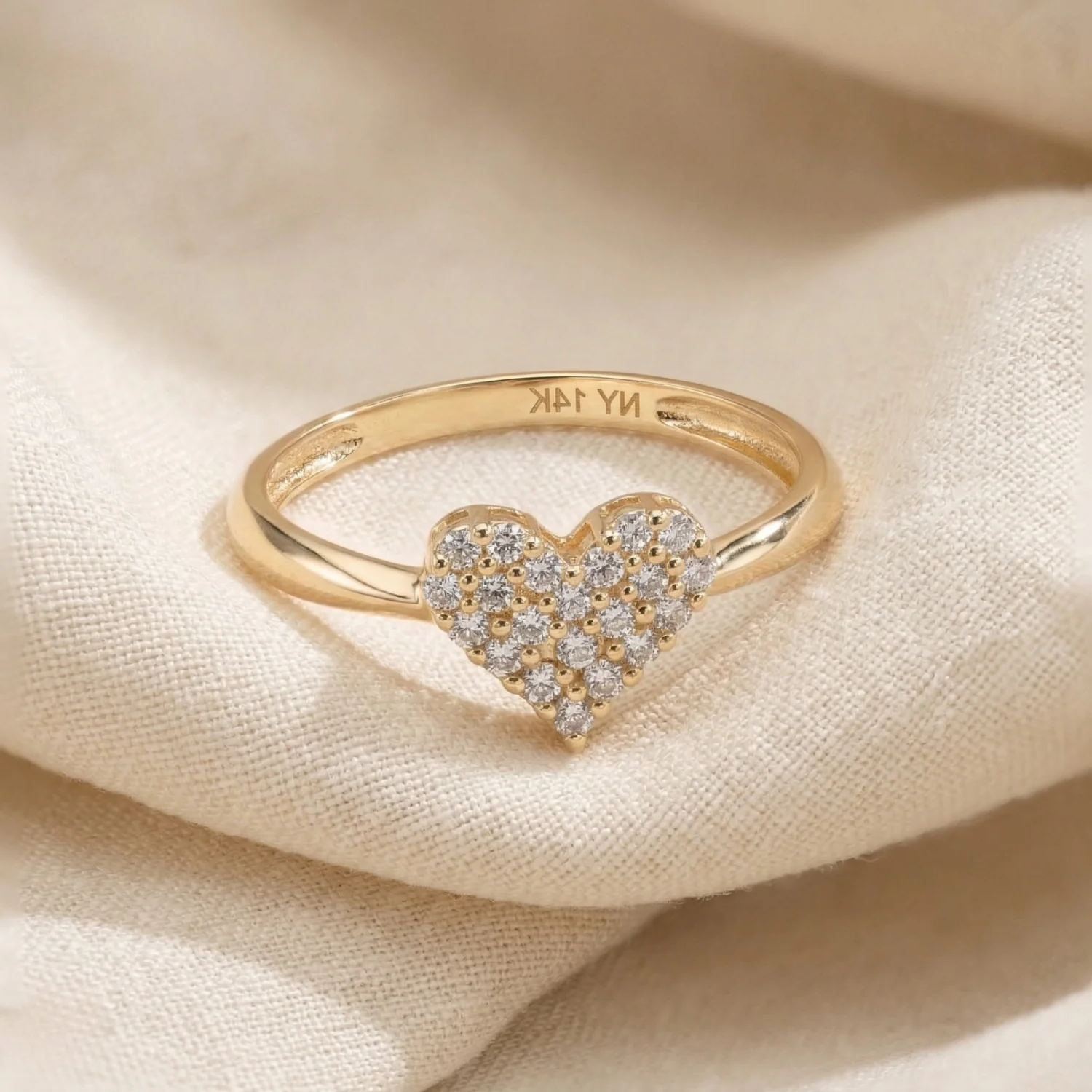 Stunning 14K Yellow Gold Diamond Heart Ring 0.31Ctw – Perfect Romantic Gift for Her, Anniversaries & Everyday Elegance.